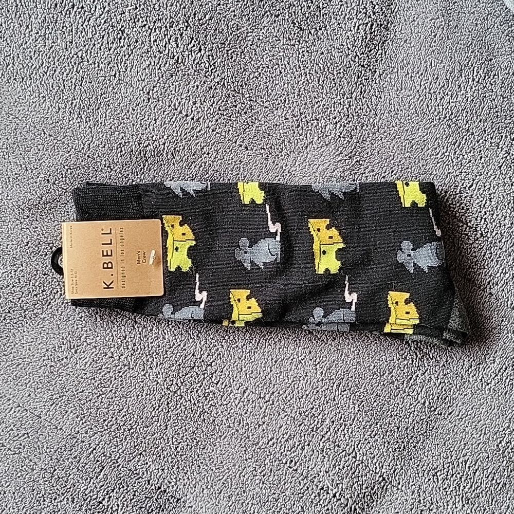 Mens Mouse and Cheese Dress Socks